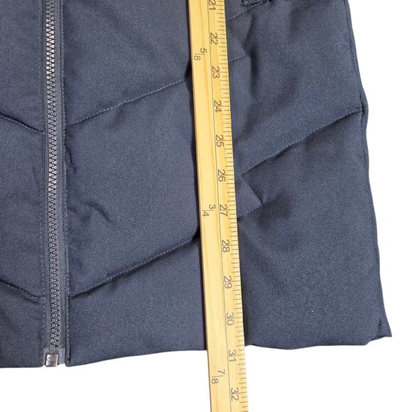 NWT Sam Edelman Women’s Dark Blue Puffer Jacket Fur Hooded Quilted Size XS Coat - Picture 11 of 13